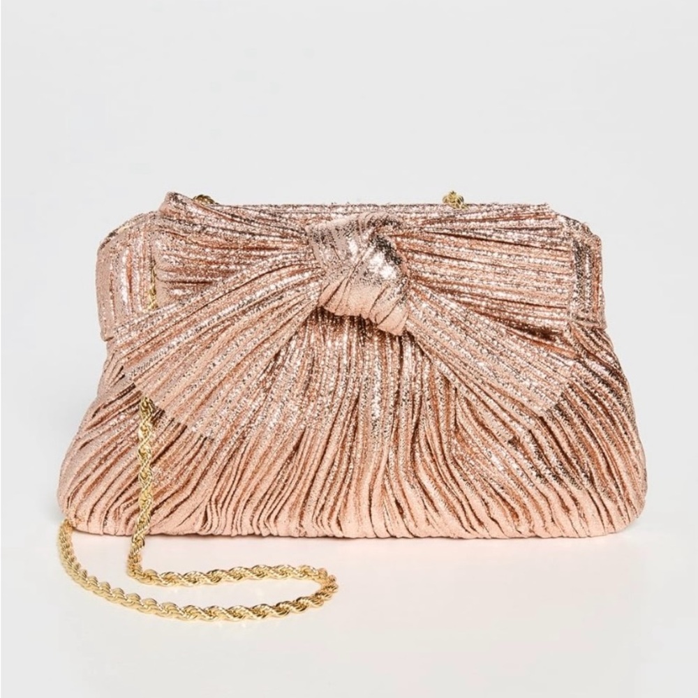 loeffler randall rochelle mini pleated frame clutch with bow